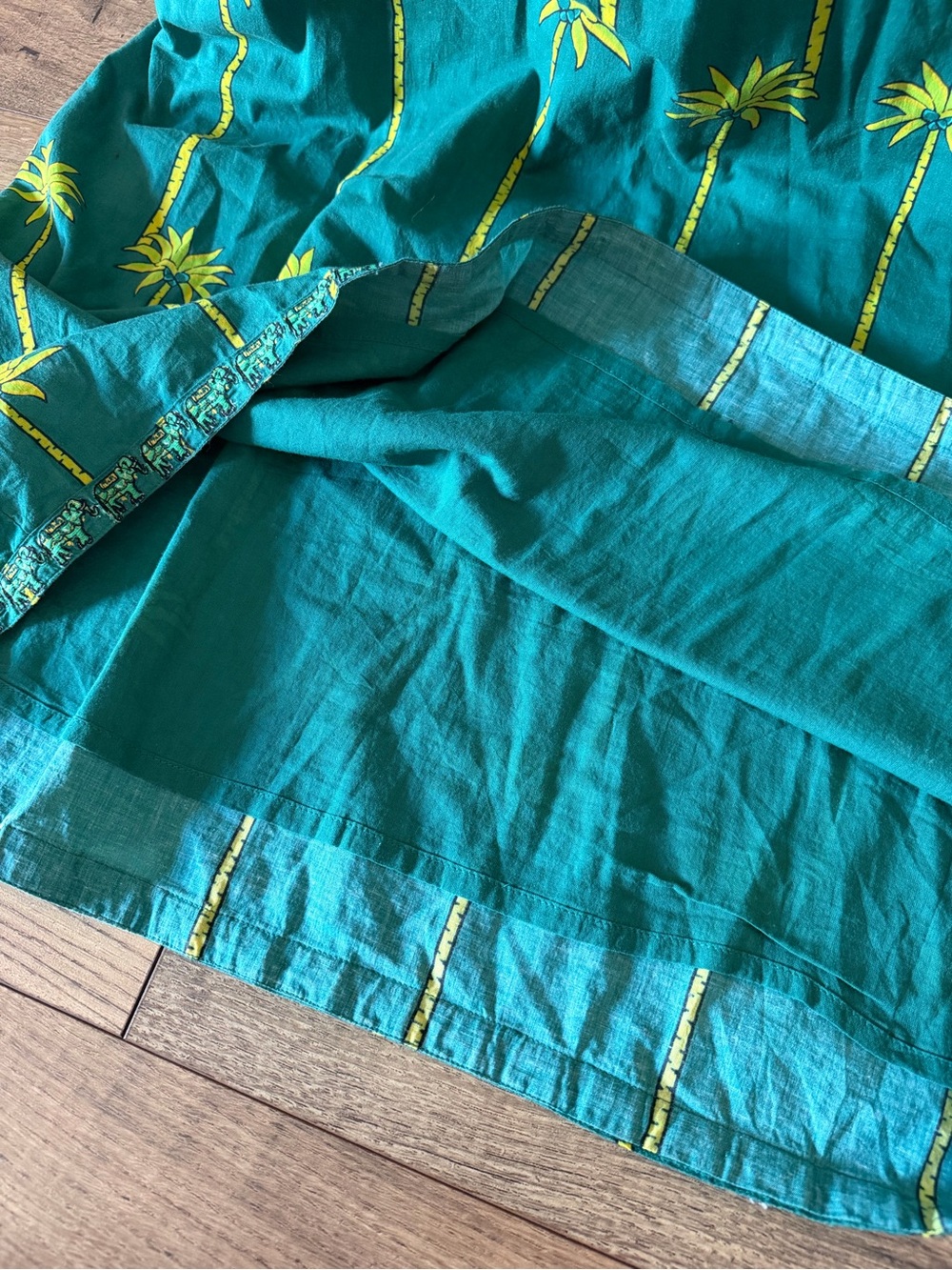 Nimo With Love Organic Cotton Embroidered Dress Green Palm Elephant S - Picture 7 of 12